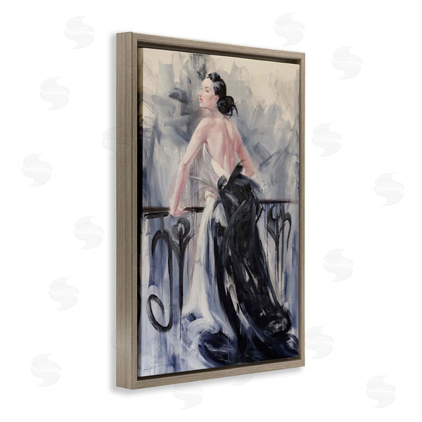 Stupell Industries Lucille Lee | Elegant Woman Against Railing