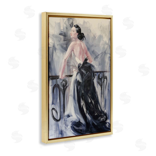 Stupell Industries Lucille Lee | Elegant Woman Against Railing