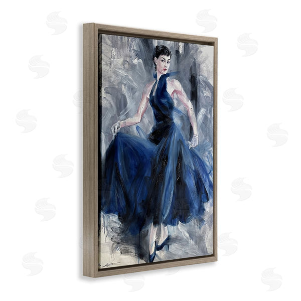Stupell Industries Lucille Lee | Stylish Woman In Blue Dress