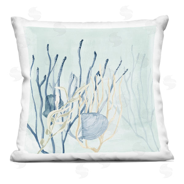 stupell industries Lucille Price | Aquatic Underwater Seashell Coral Printed Throw Pillow