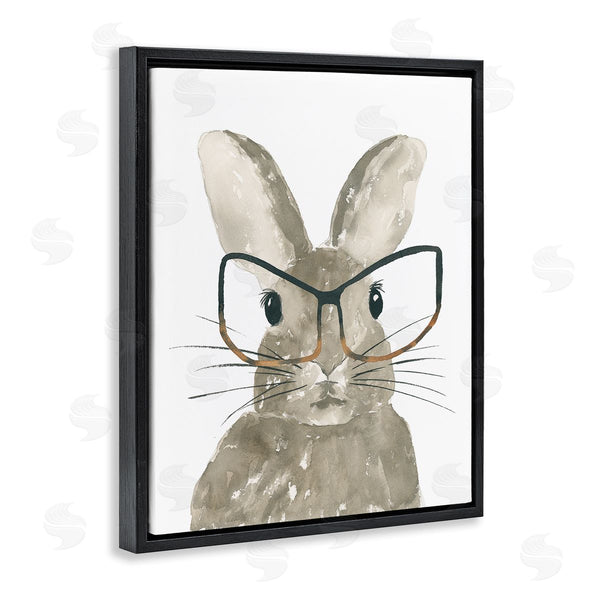 Stupell Industries Lucille Price | Baby Bunny With Large Glasses Children's Woodland Animal Wall Art