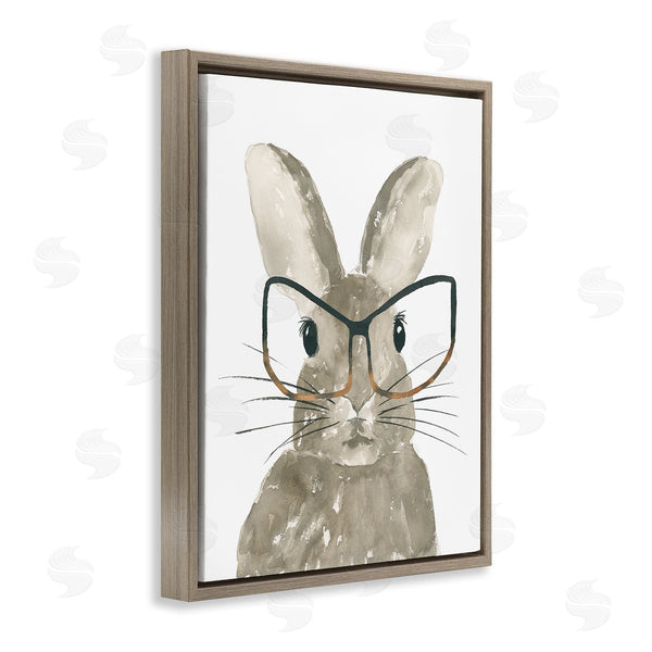 Stupell Industries Lucille Price | Baby Bunny With Large Glasses Children's Woodland Animal Wall Art
