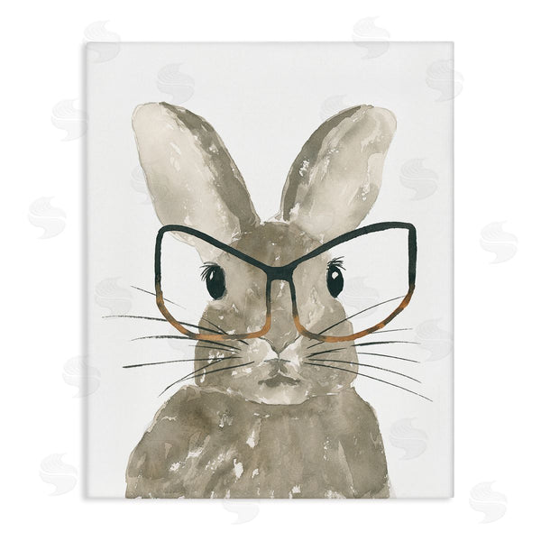 stupell industries Lucille Price | Baby Bunny with Large Glasses Children's Woodland Animal Wall Art