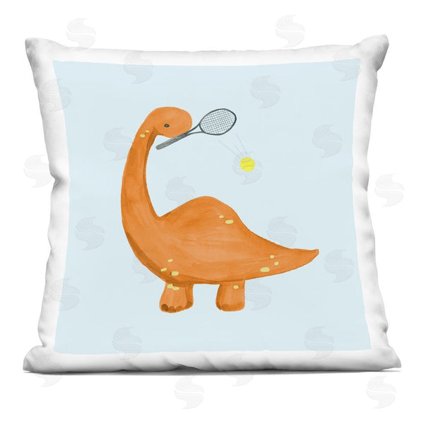 stupell industries Lucille Price | Baby Dino Playing Tennis Throw Pillow