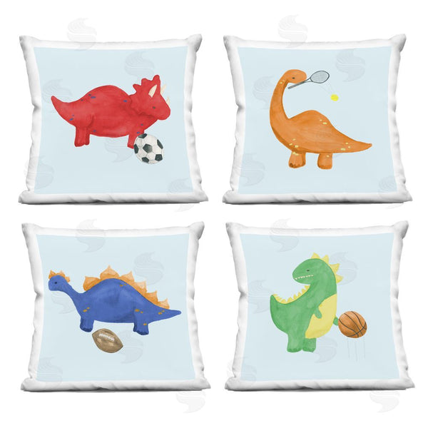 stupell industries Lucille Price | Baby Dinos Playing Sports Throw Pillow