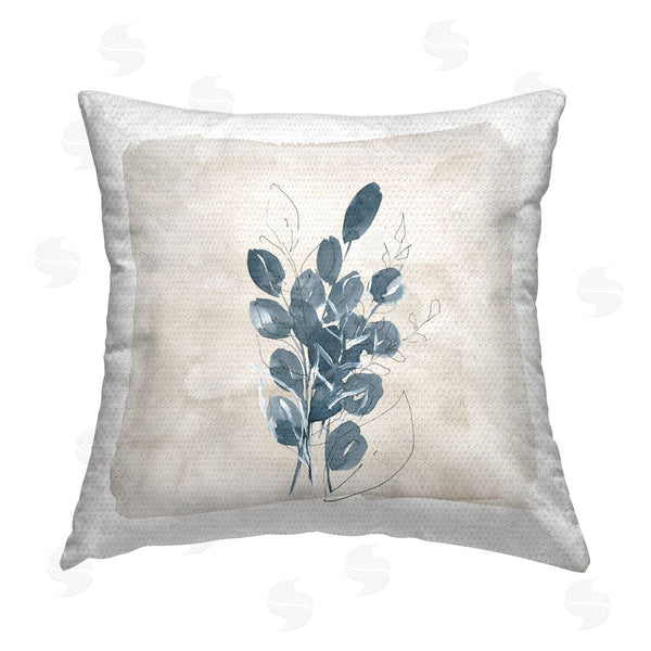 Stupell Industries Lucille Price | Blue Boho Botanicals Printed Throw Pillow