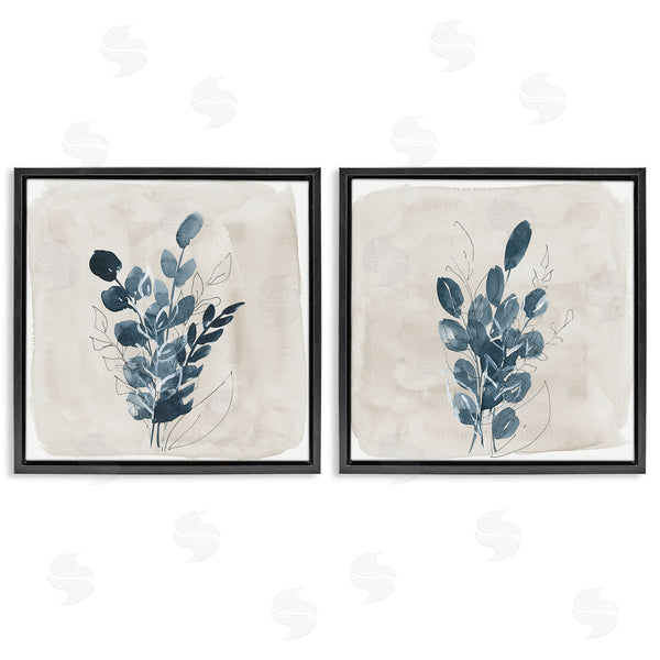 Stupell Industries Lucille Price | Blue Summer Leaves Wall Art