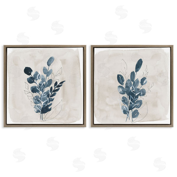 Stupell Industries Lucille Price | Blue Summer Leaves Wall Art