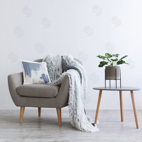 Stupell Industries Lucille Price | Blue & Tan Abstraction Printed Throw Pillow