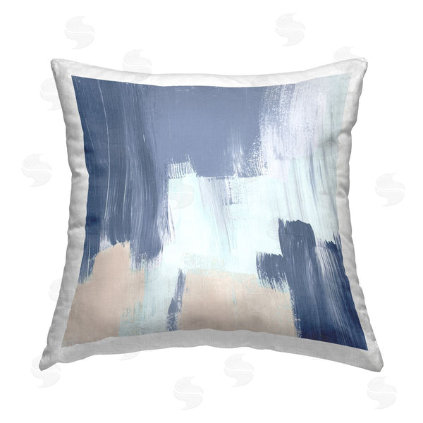 stupell industries Lucille Price | Blue & Tan Abstraction Printed Throw Pillow