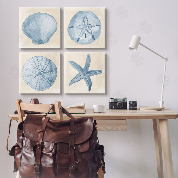 Stupell Industries Lucille Price | Blue Varied Seashell Marine Life Wall Art
