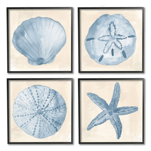 Stupell Industries Lucille Price | Blue Varied Seashell Marine Life Wall Art