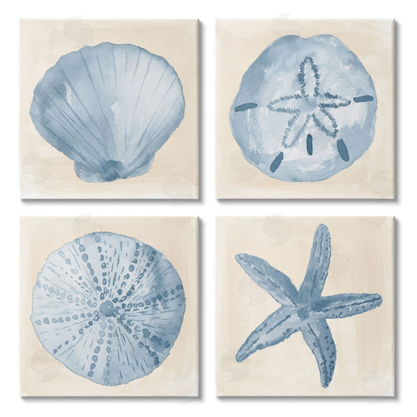 stupell industries Lucille Price | Blue Varied Seashell Marine Life Wall Art