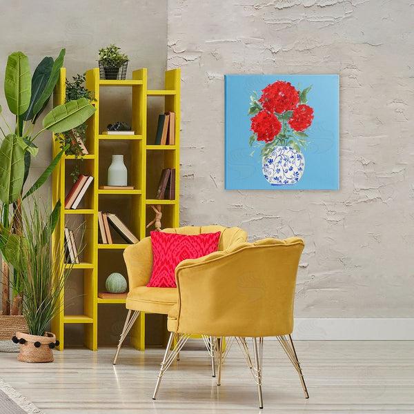 Stupell Industries Lucille Price | Bold Red Hydrangea Trio Wall Art