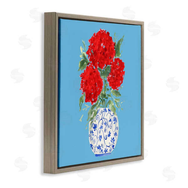Stupell Industries Lucille Price | Bold Red Hydrangea Trio Wall Art
