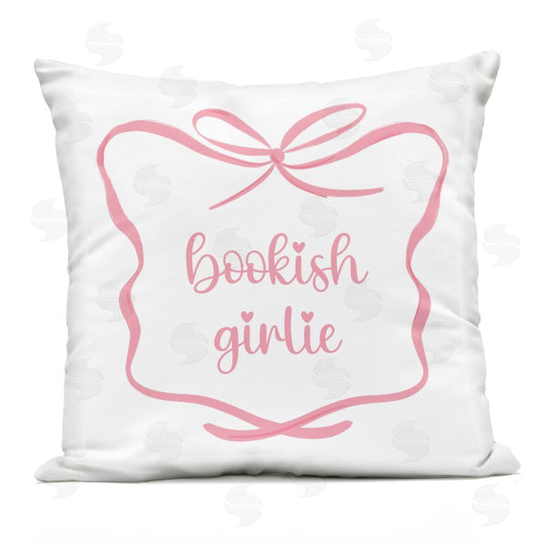 Stupell Industries Lucille Price | Bookish Girlie Pink Bow Throw Pillow