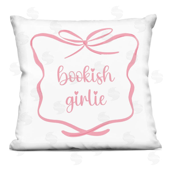 stupell industries Lucille Price | Bookish Girlie Pink Bow Throw Pillow