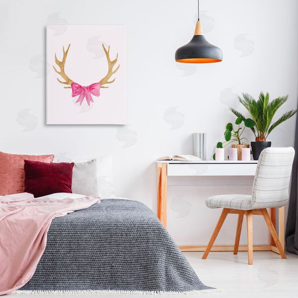Stupell Industries Lucille Price | Bow On Deer Antlers Wall Art