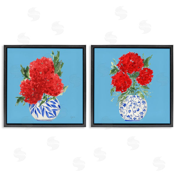 Stupell Industries Lucille Price | Bright Red & Blue Hydrangeas Wall Art