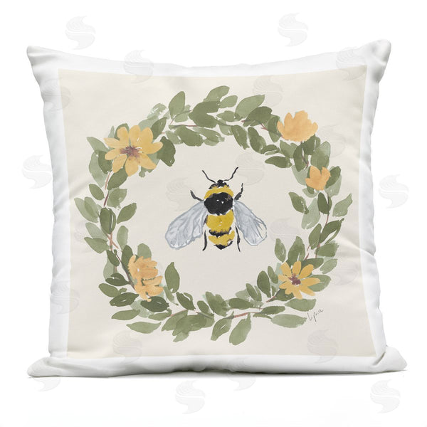 Stupell Industries Lucille Price | Bumble Bee Celebration Printed Throw Pillow
