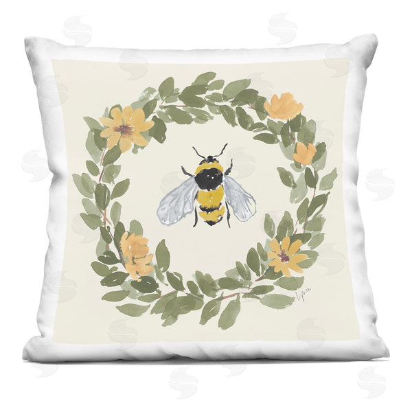 stupell industries Lucille Price | Bumble Bee Celebration Printed Throw Pillow