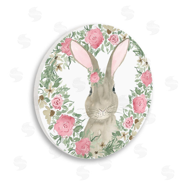 stupell industries Lucille Price | Bunny with Floral Border Wall Art