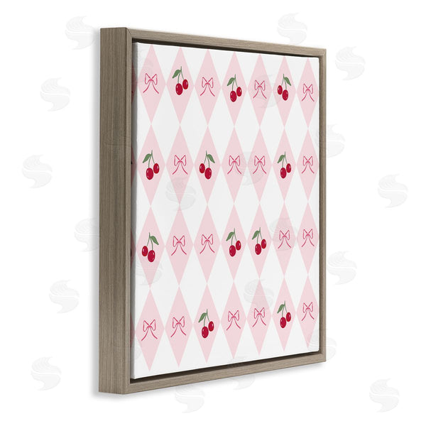 Stupell Industries Lucille Price | Cherries & Bows Argyle