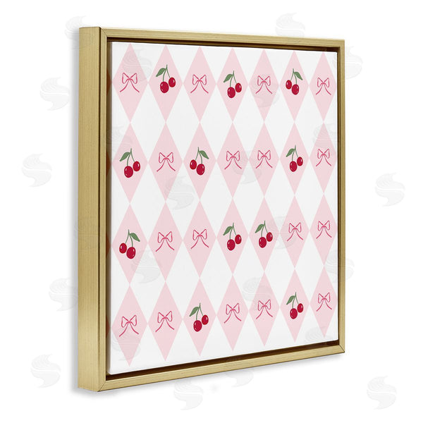 Stupell Industries Lucille Price | Cherries & Bows Argyle