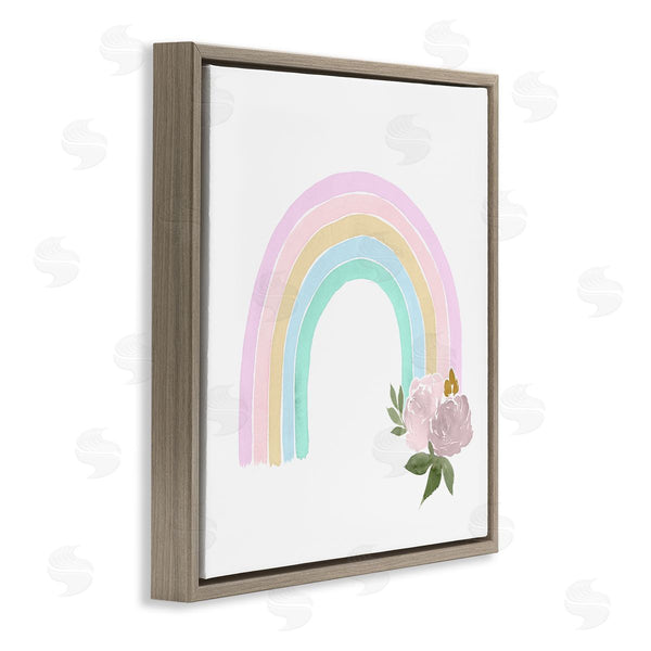 Stupell Industries Lucille Price | Children's Pastel Rainbow Arch Pink Rose Blossoms Wall Art