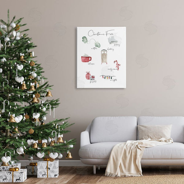 Stupell Industries Lucille Price | Christmas Fun Illustrated Item List Festive Holiday Traditions Wall Art