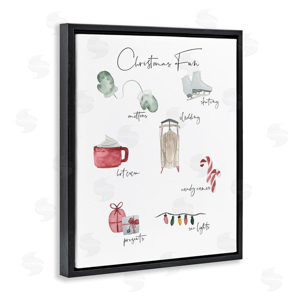 Stupell Industries Lucille Price | Christmas Fun Illustrated Item List Festive Holiday Traditions Wall Art