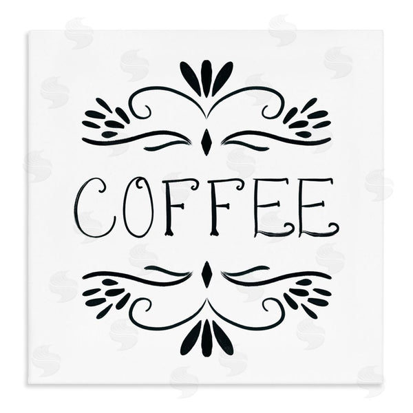 stupell industries Lucille Price | Coffee with Floral Emblems Wall Art
