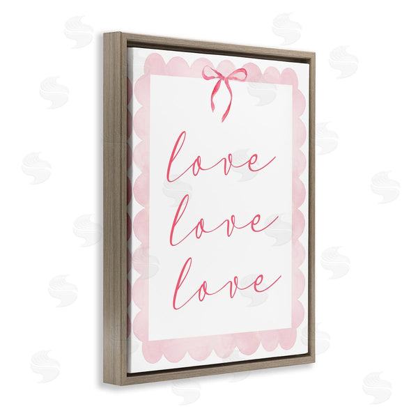 Stupell Industries Lucille Price | Cursive Love And Pink Bow Wall Art