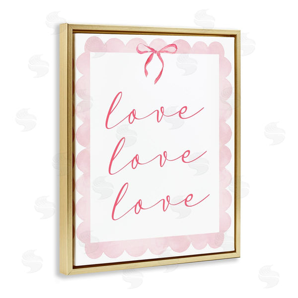 Stupell Industries Lucille Price | Cursive Love And Pink Bow Wall Art