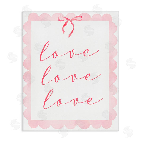 stupell industries Lucille Price | Cursive Love and Pink Bow Wall Art