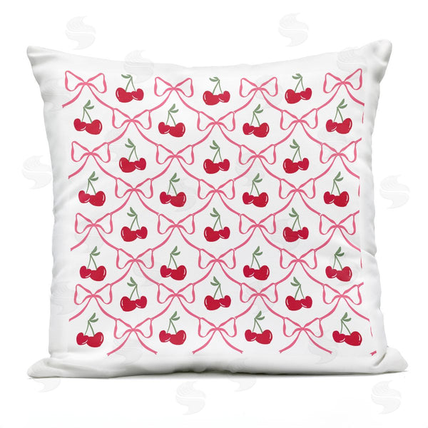 Stupell Industries Lucille Price | Cute Cherries & Bows Pattern Printed Throw Pillow