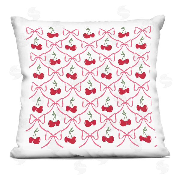 stupell industries Lucille Price | Cute Cherries & Bows Pattern Printed Throw Pillow