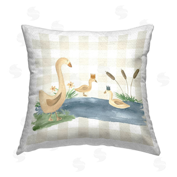 Stupell Industries Lucille Price | Duck Family Patterned Printed Throw Pillow