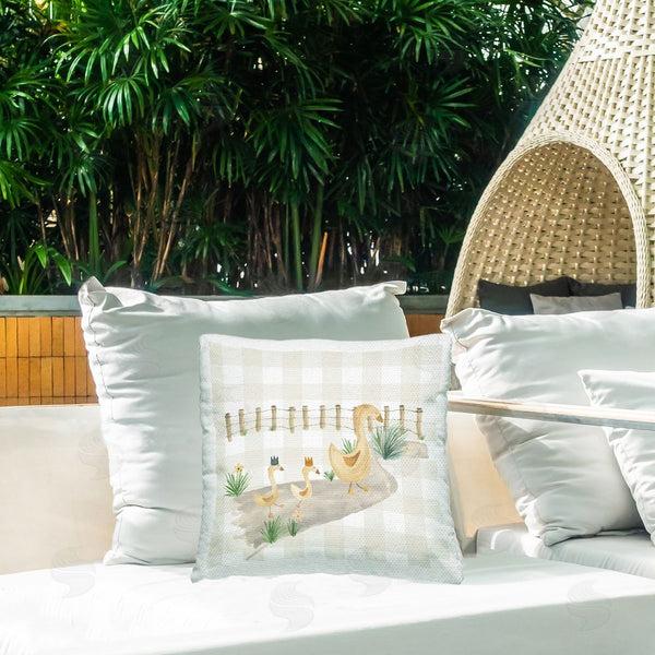 Stupell Industries Lucille Price | Ducks & Country Gingham Printed Throw Pillow