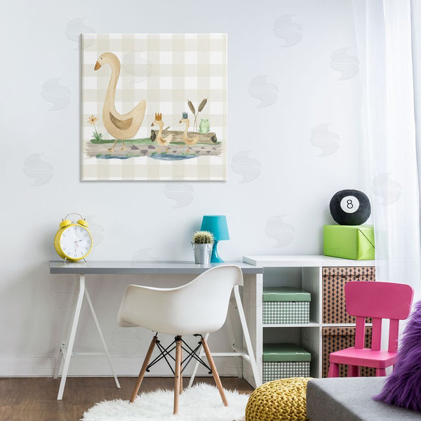 Stupell Industries Lucille Price | Ducks On Yellow Plaid Wall Art