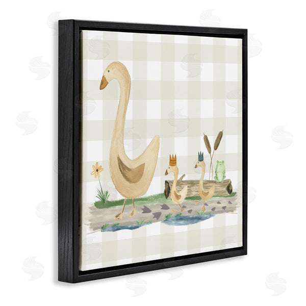 Stupell Industries Lucille Price | Ducks On Yellow Plaid Wall Art