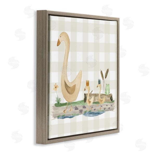 Stupell Industries Lucille Price | Ducks On Yellow Plaid Wall Art