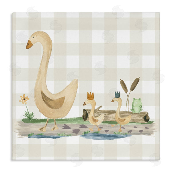 stupell industries Lucille Price | Ducks on Yellow Plaid Wall Art
