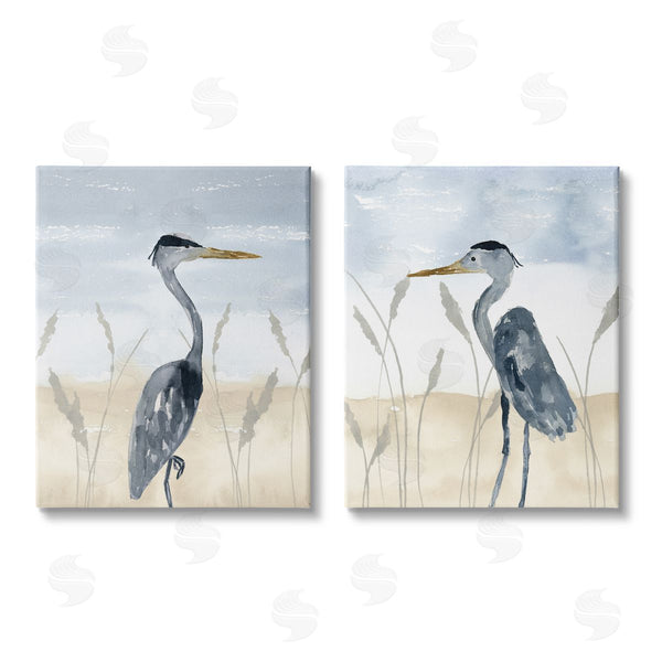 stupell industries Lucille Price | Egret Sea Birds Grazing Beach Seagrass Wall Art
