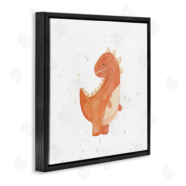 Stupell Industries Lucille Price | Fun Bold Orange Dinosaur Wall Art