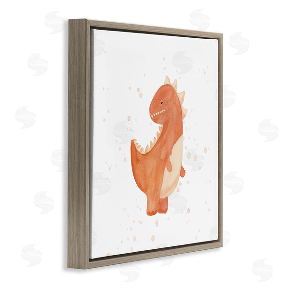 Stupell Industries Lucille Price | Fun Bold Orange Dinosaur Wall Art
