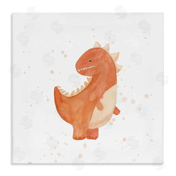 stupell industries Lucille Price | Fun Bold Orange Dinosaur Wall Art