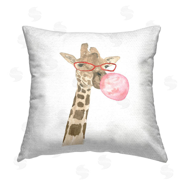 Stupell Industries Lucille Price | Fun Giraffe Bubblegum Printed Throw Pillow