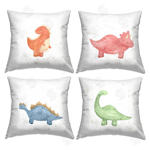 Stupell Industries Lucille Price | Fun Kids Whimsical Dinosaurs Printed Throw Pillow Set