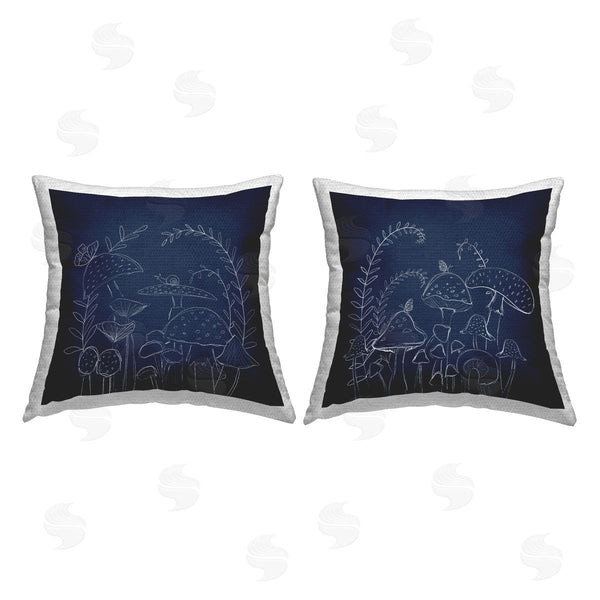 Stupell Industries Lucille Price | Happy Mushroom Garden Printed Throw Pillow Set